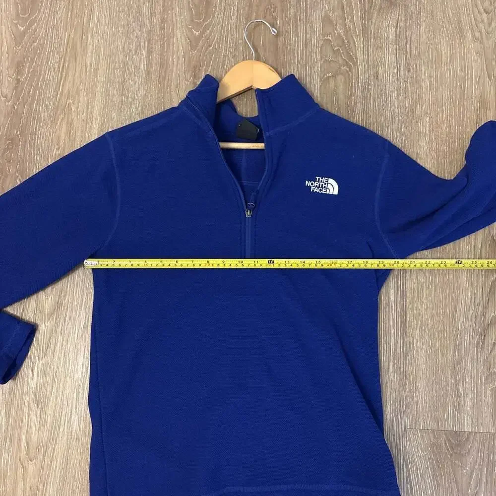The North Face Men's Blue Waffle Knit Grid Fleece FullZip Pullover Size M
